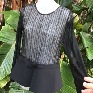 Gracia sheer lace peplum top